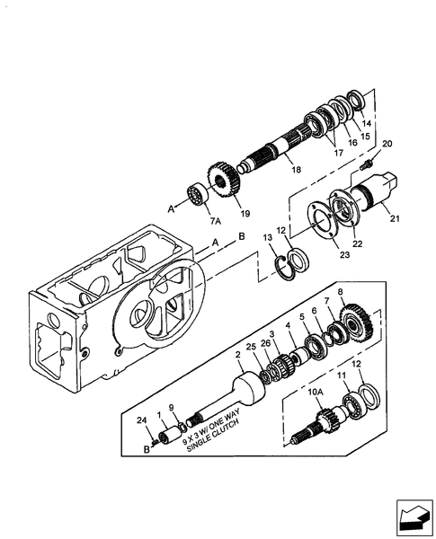 T1510-03.13 - PTO GEARS - W/9X3 SINGLE CLUTCH