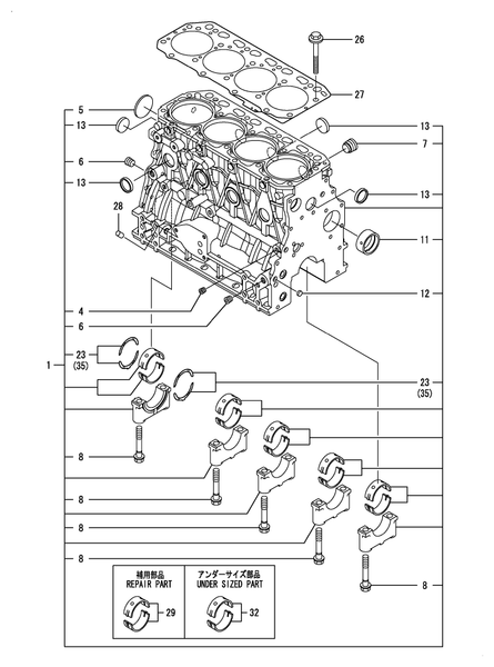 LX410 (YAN)-0CNP5-M38200-001 CYLINDER BLOCK