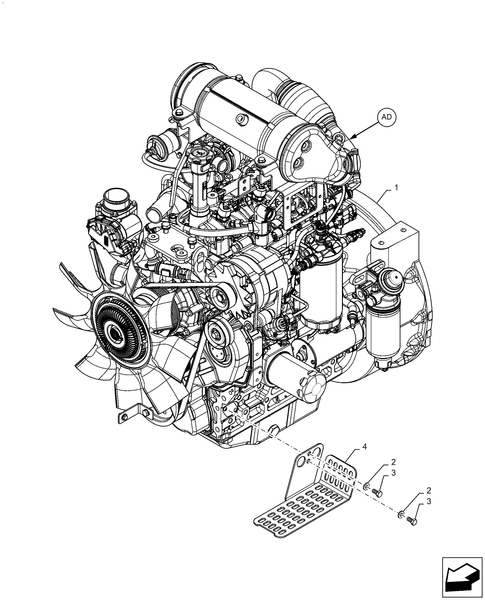 Diagrams of all the parts for the Workmaster 50-10.001.AD[04] - ENGINE ASSEMBLY, 53HP at BRIM:Parts.