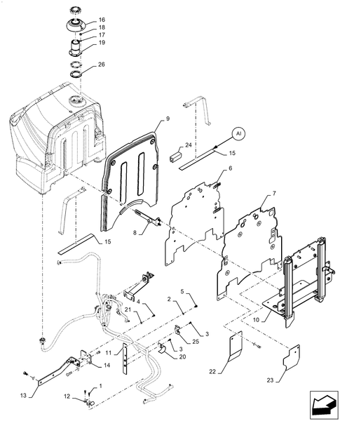 Diagrams of all the parts for the Workmaster 50-10.216.AI[02] - FUEL TANK at BRIM:Parts.