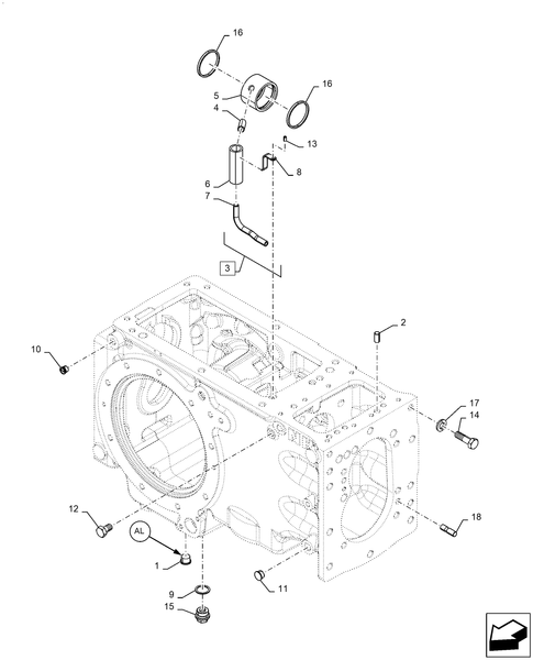 Diagrams of all the parts for the Workmaster 50-21.114.AL[13] - AXLE HOUSING, 4WD at BRIM:Parts.