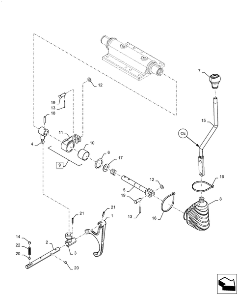 Diagrams of all the parts for the Workmaster 50-21.130.AZ[05] - CENTRAL REDUCTION GEAR, CONTROL at BRIM:Parts.