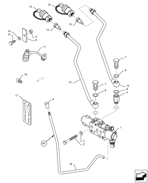 Diagrams of all the parts for the Workmaster 50-35.204.BE[04] - REMOTE CONTROL VALVE ASSY at BRIM:Parts.