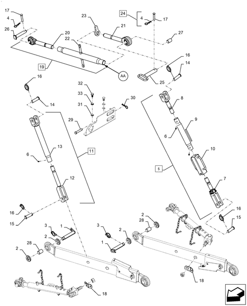 Diagrams of all the parts for the Workmaster 50-37.120.AX[10] - 3-POINT LINKAGE at BRIM:Parts.
