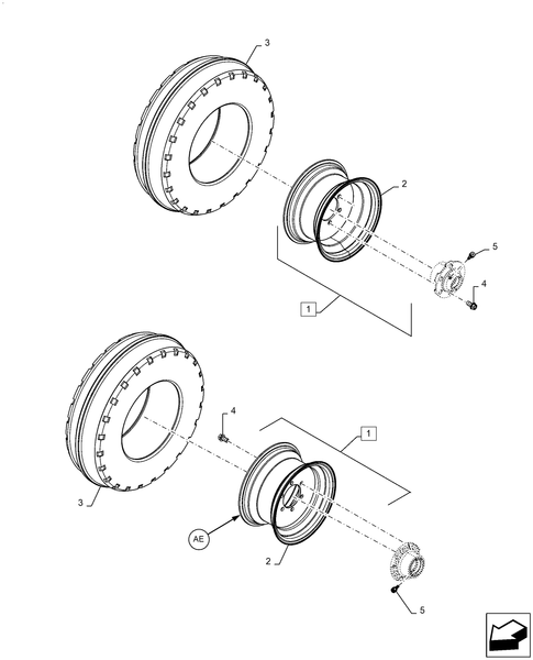 Diagrams of all the parts for the Workmaster 50-44.511.AE[04] - FRONT WHEEL ASSY 2WD, (2017) at BRIM:Parts.