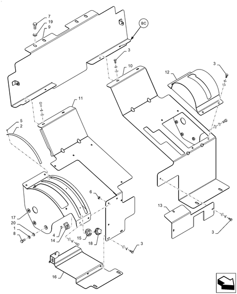 Diagrams of all the parts for the Workmaster 50-90.110.BC[03] - PLATFORM COVERS, W/ JOYSTICK at BRIM:Parts.