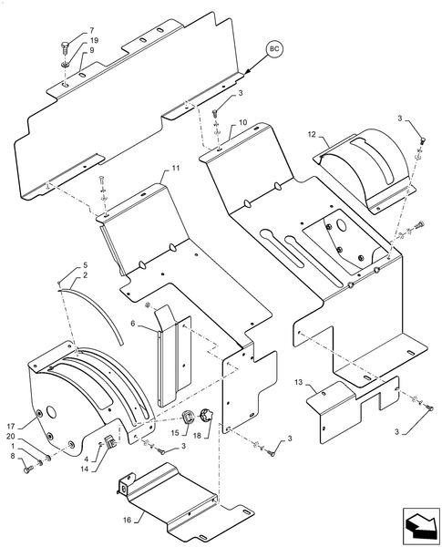 Diagrams of all the parts for the Workmaster 50-90.110.BC[04] - PLATFORM COVERS, W/ JOYSTICK at BRIM:Parts.