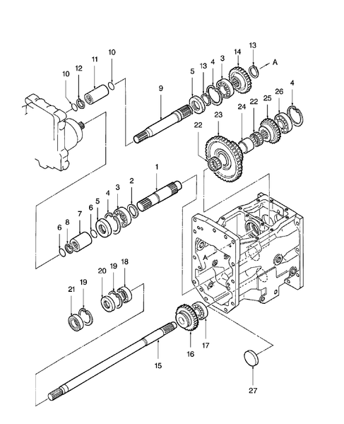 TC30 03-07D02 FRONT TRANSMISSION GEARS, W/HST