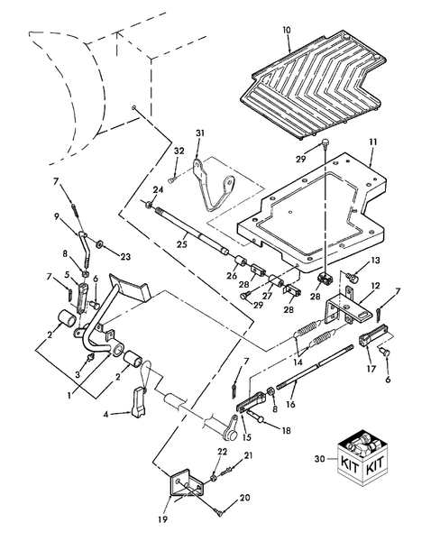 TC30 03-07K02 PEDALS, STEPS, PLATFORM, L.H. & CLUTCH STOPPER KIT