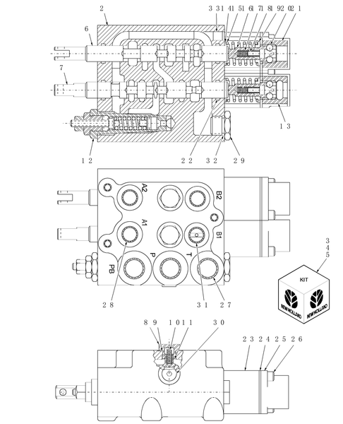 TC30 07-05H02[A] 2-SPOOL REMOTE CONTROL VALVE ASSEMBLY