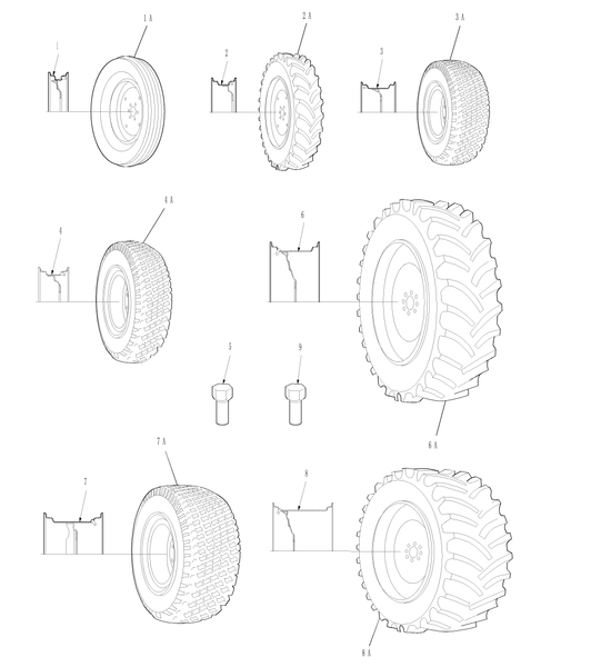 TC30 11-01A01 FRONT & REAR WHEELS