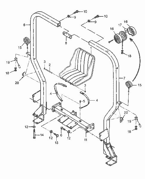 TC30 16-13B01 ROLLBAR, SEAT & SEAT BELT