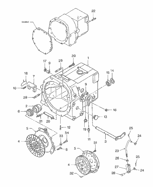 TC29DA 03-03.03 CLUTCH & CLUTCH CASE, W/HST