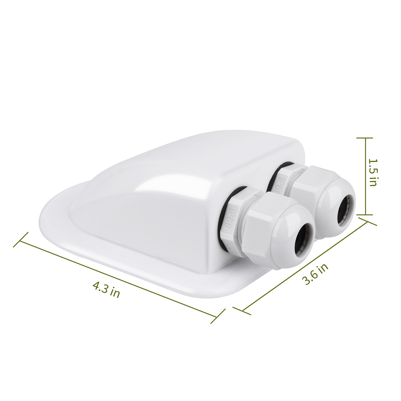 Double Cable Entry Housing Mount Cable Waterproof ABS Gland Box