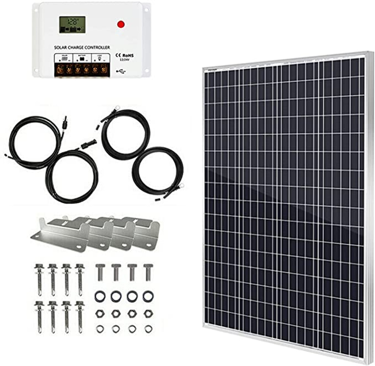 100-Watt Monocrystalline Solar Panel for RV's, Boats and 12-V Systems