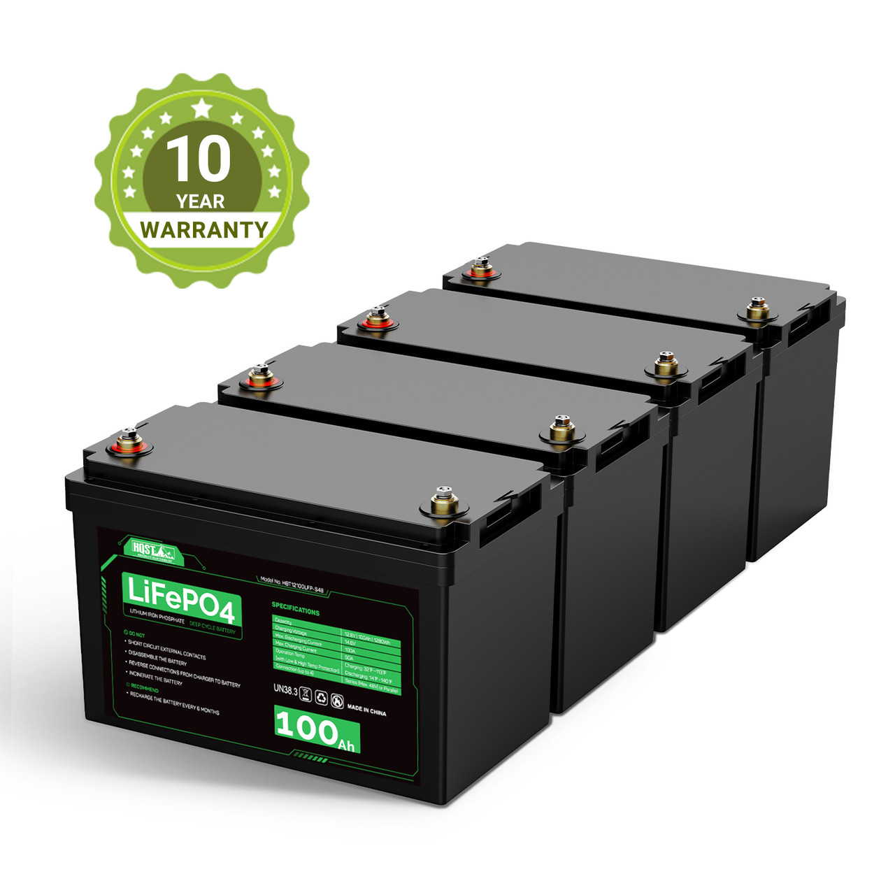 HQST 12 Volt 100Ah LiFePO4 Lithium Iron Phosphate Battery, Built-in  Optimized BMS with Low & High Temp Protection, Series and Parallel  Connection, for RVs, Boats, Solar System