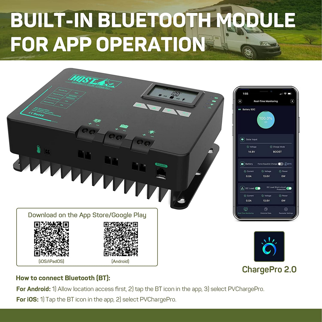 Plug & Play solar kit 600 watts incl. Mounting Kit, FI Typ B + mobile app  iOS/Android
