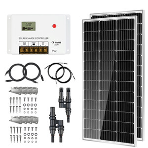 WindyNation SOK-200WPI-15 Complete 200 Watt Solar Panel Kit with 1500W –  FactoryPure