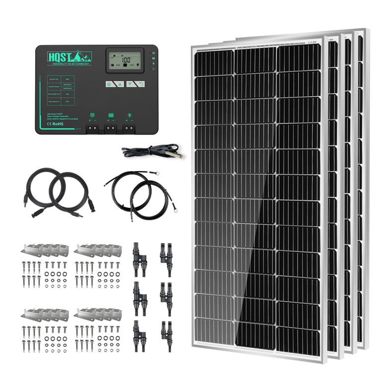 400W 12/24V Monocrystalline Solar Panel Kit with 40A MPPT Charge Controller w/ Built-in Bluetooth