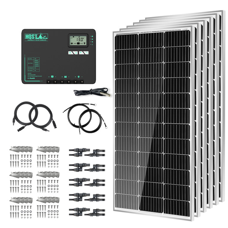 600W 12V/24V/36V/48V Monocrystalline Solar Kit with 60A MPPT Charge Controller w/Bluetooth 