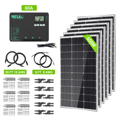 600W 10BB 12V/24V/36V/48V Mono Solar Kit 