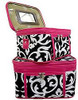 Pink and Black Damask Cosmetic Case