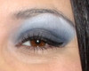 Use lighter color just under the eyebrow, darker colors in the outer corner & crease line.