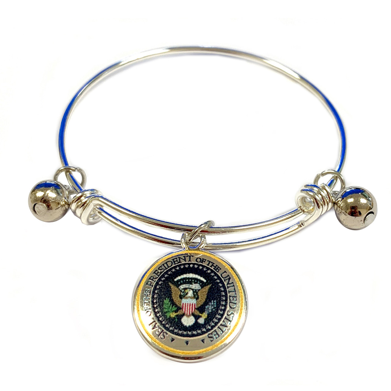 USA Presidential Seal Charm Adjustable Bangle (BR-3031C) - FIONA