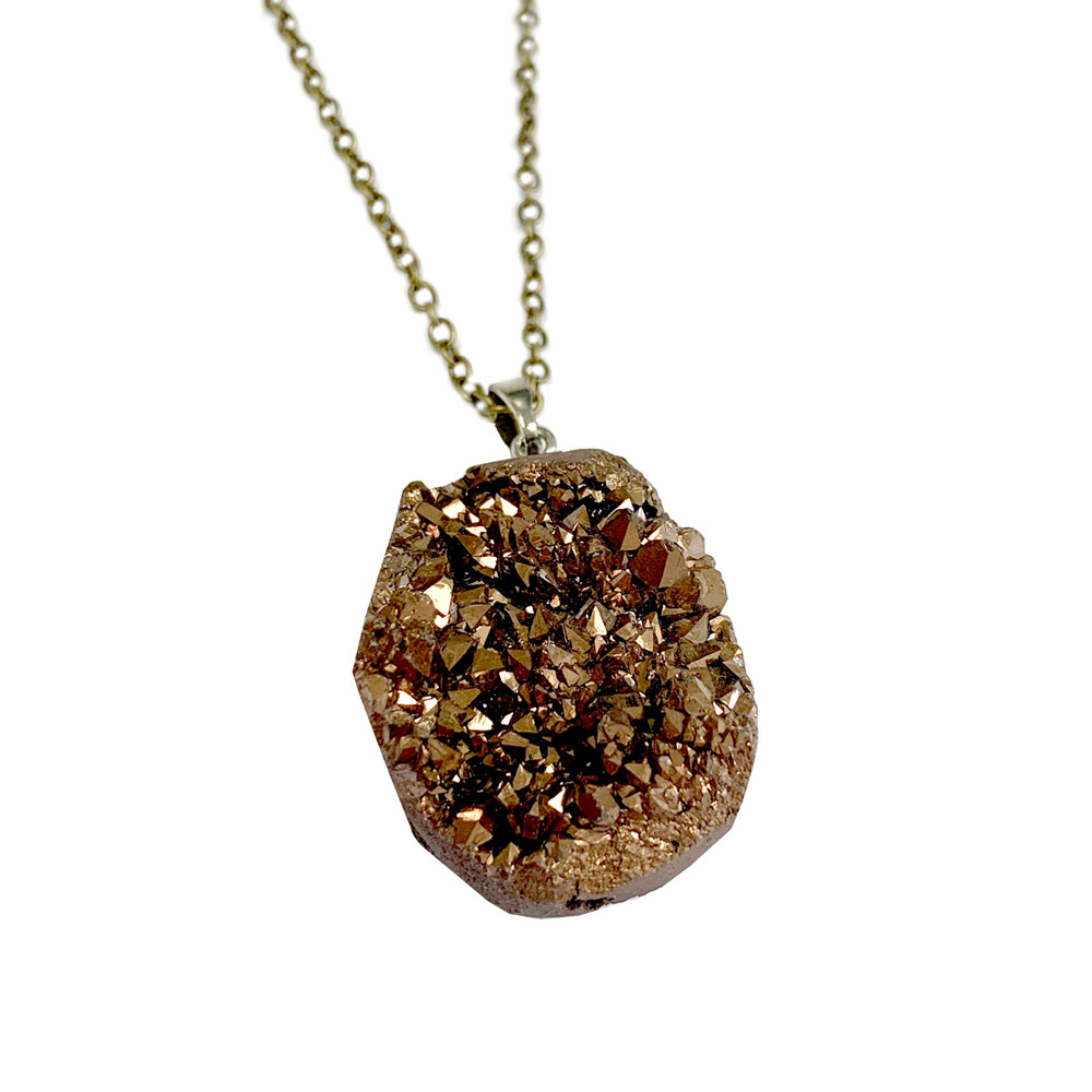 Free Shape Large Druzy Pendant Necklace 