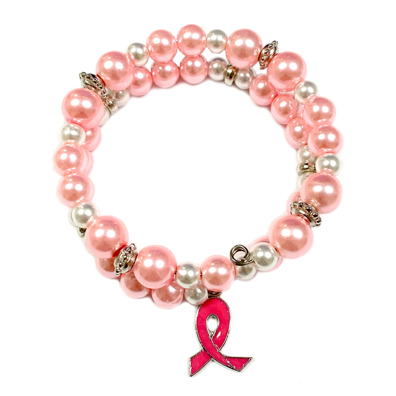 Pink Crystal Ribbon Hope, Courage, Strength Bracelet India | Ubuy