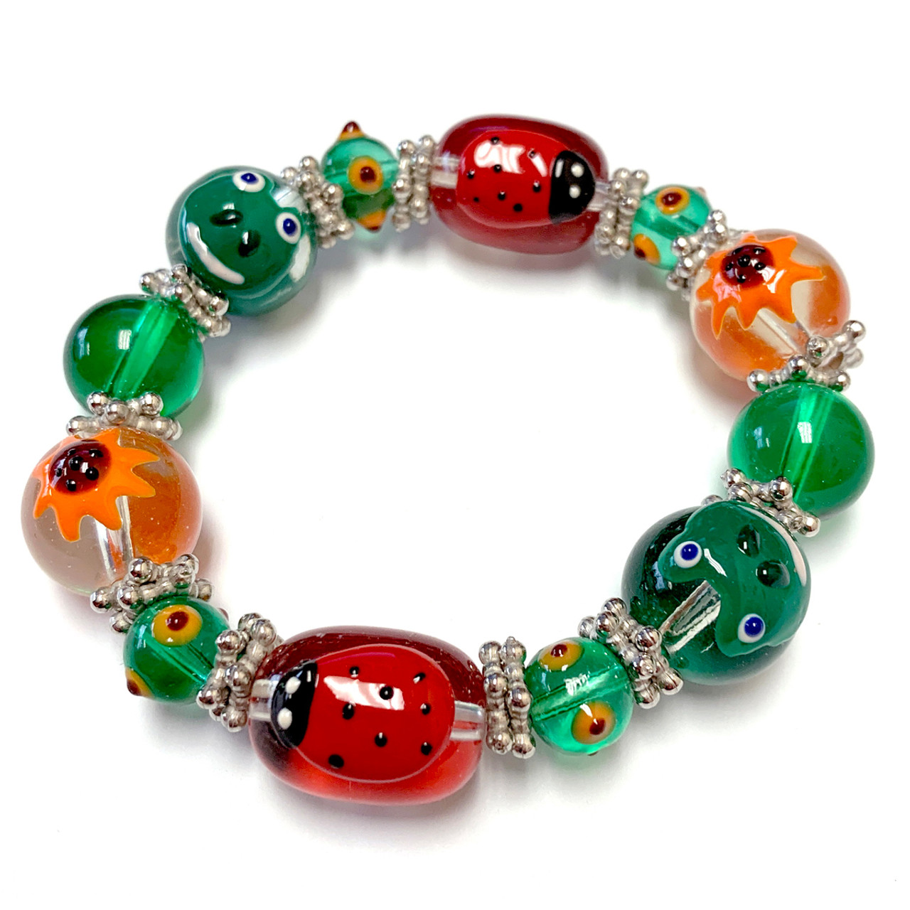 Ladybug Print Beaded Bracelet Kit - DIY Bracelet Making Supp - Inspire  Uplift