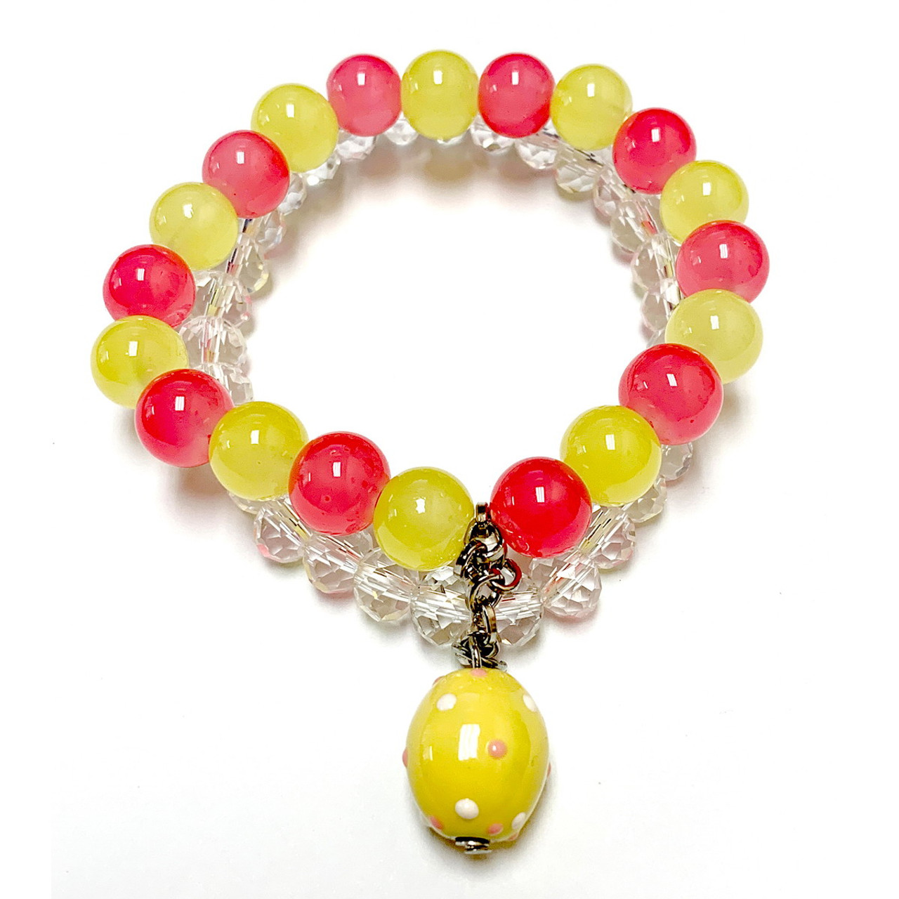 Yellow Easter Egg Charm Bracelet - Charm Bracelet for Girls and