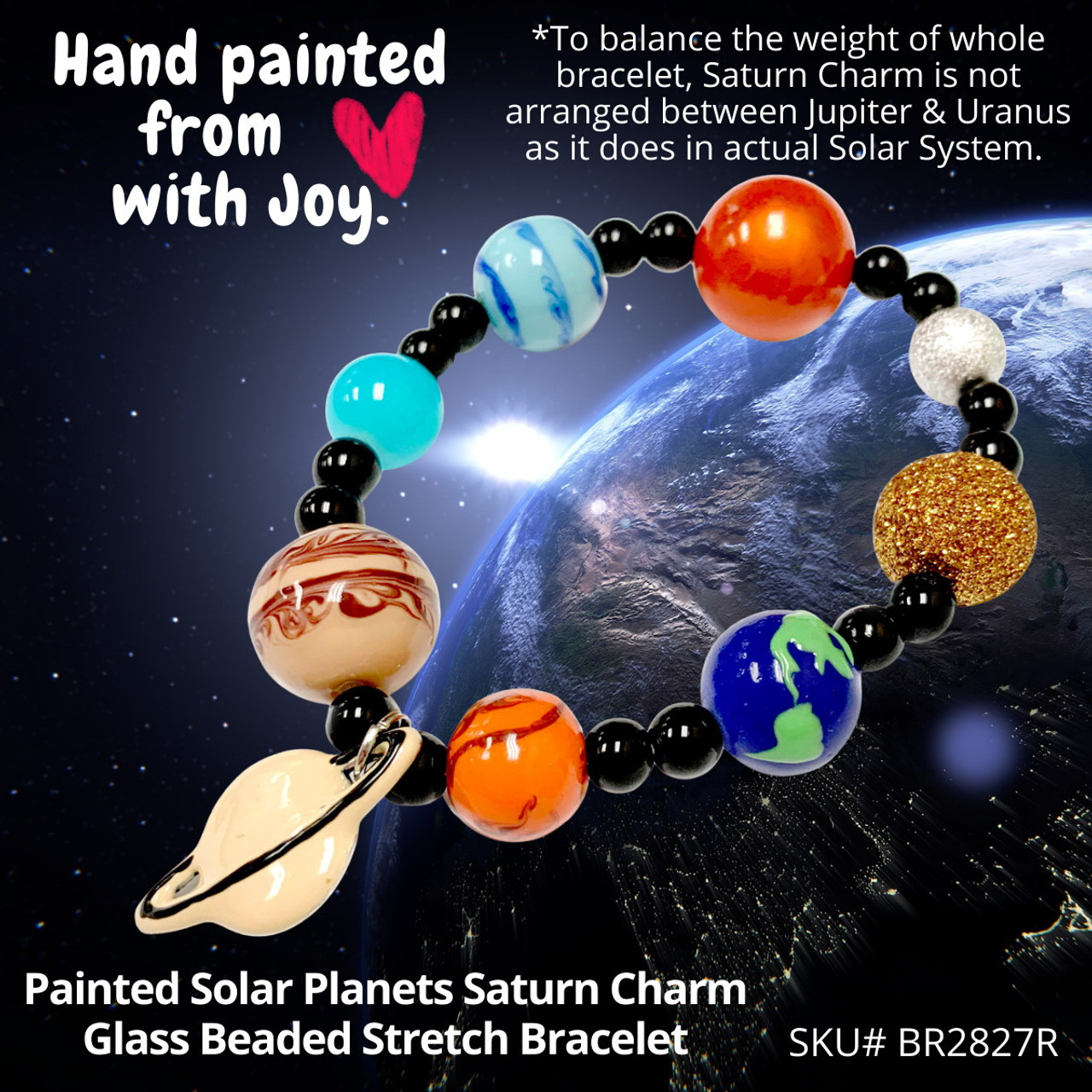 Premium Quality Natural & Energized Universe Astronomy Solar System Planet  Galaxy Space Bracelet - Tantra Astro