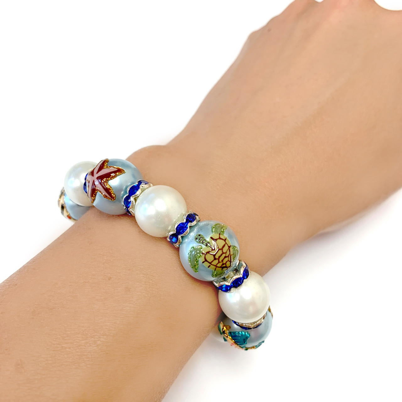 Blue Ocean Waves Bracelet – Boho Beach Girl Design