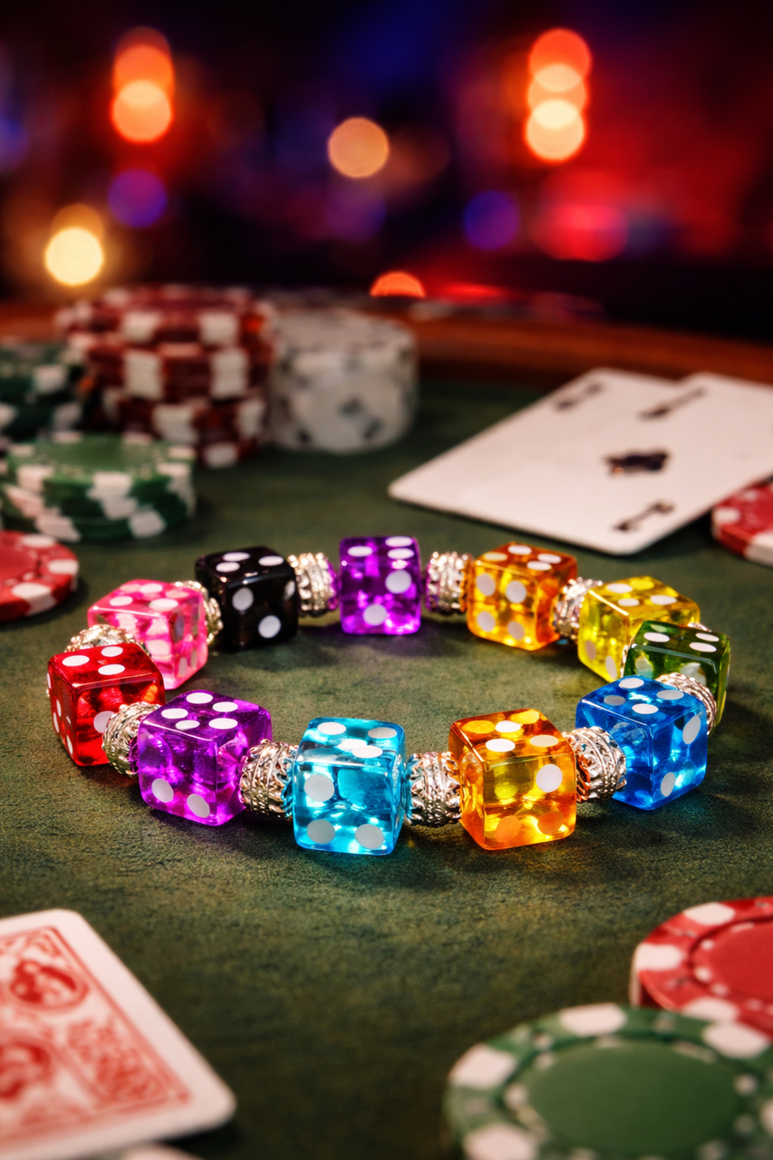 Dice Bracelet - Bunco Casino Game jewelry - Handmade Beaded