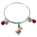 Painted Christmas Stocking Adjustable Bangle (BR-2991C) Painted Christmas Stocking Adjustable Bangle (BR-2991C)