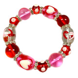 The Love Bracelet -  Heart Bracelet - Beaded Bracelets for Women - Gifts for Her Valentines - Pink - Fiona - IUP631