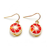 Painted Orange Fruit Swarovski Gold Crystal Drop Earrings | fionaaccessories.com