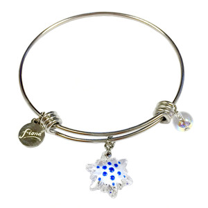 Painted Christmas Snowflake Swarovski Crystal Adjustable Bangle (BR-2945) Painted Christmas Snowflake Swarovski Crystal Adjustable Bangle (BR-2945)