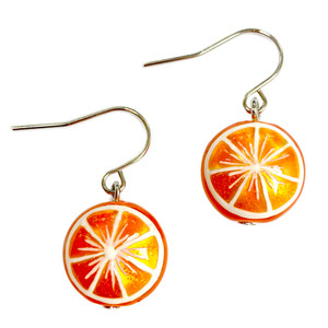 Orange Fruit Swarovski Crystal Drop Earrings | Vivid Painting Orange Fruit Swarovski Crystal Drop Earrings | Vivid Painting