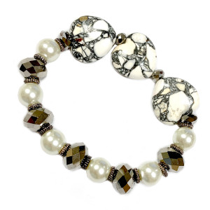 The Love Bracelet - Heart Bracelet - Beaded Bracelets for Women - Jewellry for Mom - Black and White - Fiona - PUP171 The Love Bracelet - Heart Bracelet - Beaded Bracelets for Women - Jewellry for Mom - Black and White - Fiona - PUP171