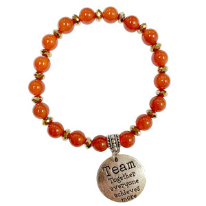 Carnelian Stone Bracelet - Team Charm Bracelet - Stone Beads Bracelet for Women - Fiona - BR3099B Carnelian Stone Bracelet - Team Charm Bracelet - Stone Beads Bracelet for Women - Fiona - BR3099B