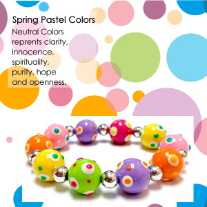 Spring Pastel Color Polka Dots Bracelet - Spring Jewelry for Daughter - Handmade Resin Beaded Bracelet  for Girlfriend  - Fiona -  IUP511