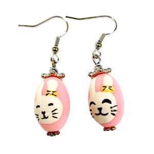 Pink Easter Egg Bunny Earrings - Easter Egg Earrings for Kids - Handmade Resin Dangle Earrings for Her - Fiona - E181A Pink Easter Egg Bunny Earrings - Easter Egg Earrings for Kids - Handmade Resin Dangle Earrings for Her - Fiona - E181A