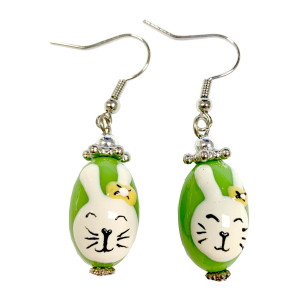 Green Easter Egg Bunny Earrings - Easter Egg Earrings for Kids - Handmade Resin Dangle Earrings for Her - Fiona - E181B Green Easter Egg Bunny Earrings - Easter Egg Earrings for Kids - Handmade Resin Dangle Earrings for Her - Fiona - E181B