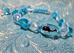 Whale Adjustable Bracelet - Nautical Beach Glass Crystal Jewelry - Handmade Rope  Bracelet for Teen and Women - Fiona -  BR2389G