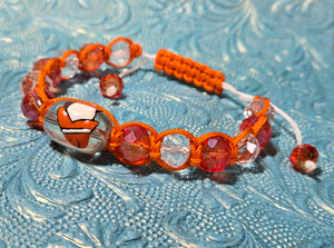 Clownfish Adjustable Bracelet - Nautical Beach Glass Crystal Jewelry - Handmade Rope  Bracelet for Teen and Women - Fiona -  BR2389I