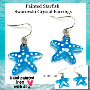 Painted Starfish Swarovski Crystal Drop Earrings | fionaaccessories.com Painted Starfish Swarovski Crystal Drop Earrings | fionaaccessories.com
