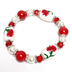 Unique Handmade Jewelry Gifts | Painted Holiday Glass Beaded Bracelets ...