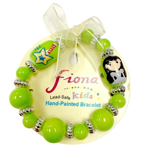 Painted Princess Fairy Wand Girls Glass Beaded Stretch Bracelet. | Fiona Accessories